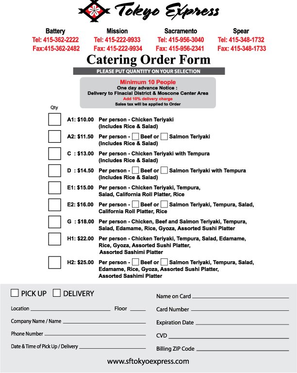catering form